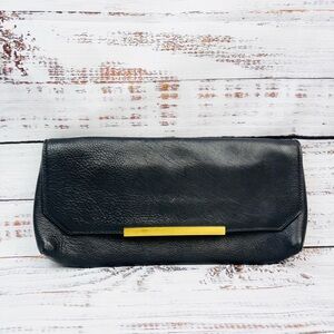 Vintage J.Crew Black Leather Ladies Handbag Clutch